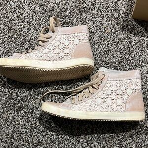 Free people lace/leather High-Top Lace Sneakers - Bl